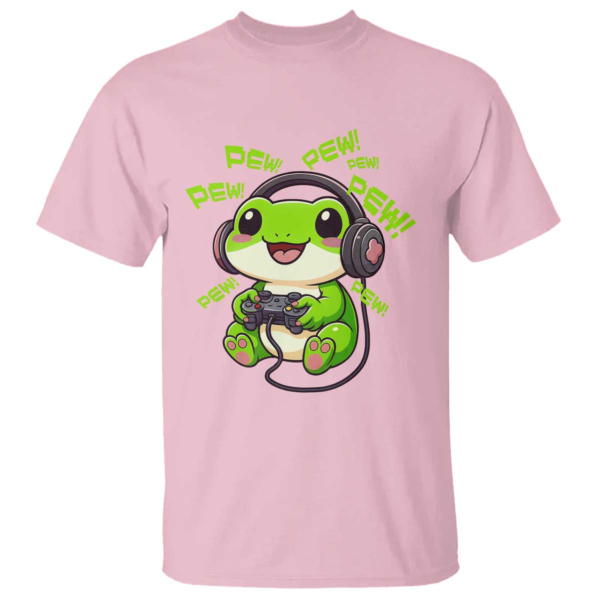 Funny Frog Playing Video Game Gift T Shirt TS12 Light Pink Print Your Wear