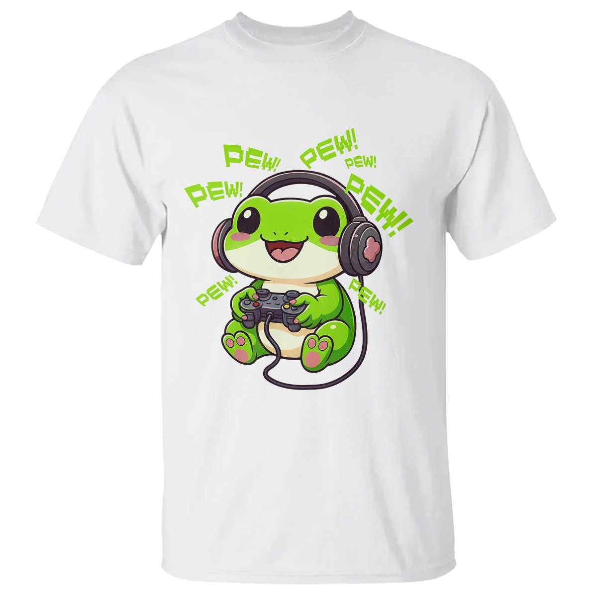 Funny Frog Playing Video Game Gift T Shirt TS12 White Print Your Wear