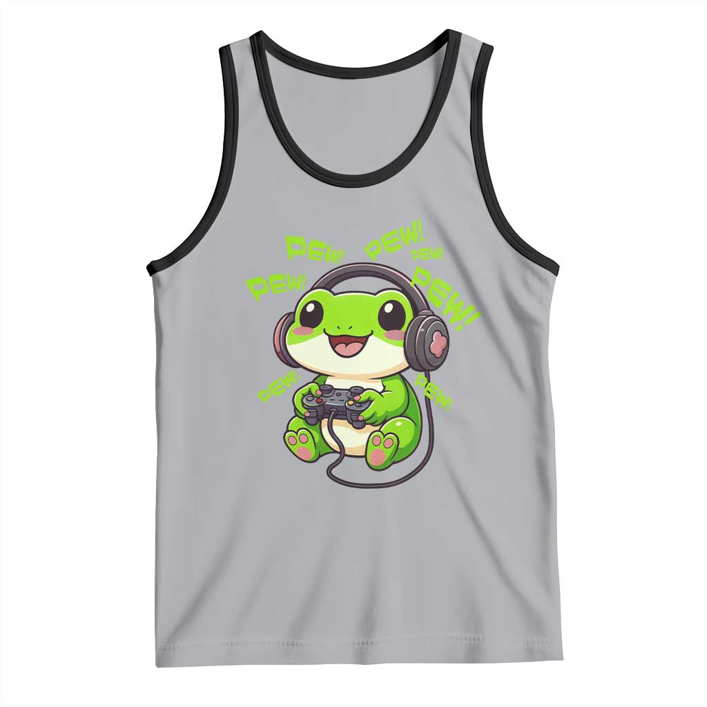 Funny Frog Playing Video Game Gift Tank Top TS12 Athletic Heather Black Print Your Wear