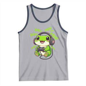 Funny Frog Playing Video Game Gift Tank Top TS12 Athletic Heather Navy Print Your Wear