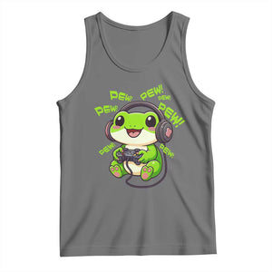 Funny Frog Playing Video Game Gift Tank Top TS12 Black Heather Print Your Wear