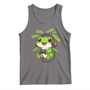 Funny Frog Playing Video Game Gift Tank Top TS12 Deep Heather Print Your Wear