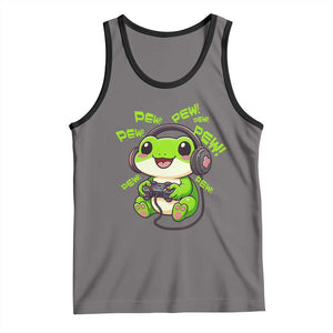 Funny Frog Playing Video Game Gift Tank Top TS12 Deep Heather Black Print Your Wear