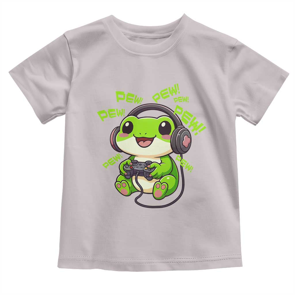 Funny Frog Playing Video Game Gift Toddler T Shirt TS12 Ice Gray Print Your Wear