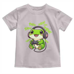 Funny Frog Playing Video Game Gift Toddler T Shirt TS12 Ice Gray Print Your Wear