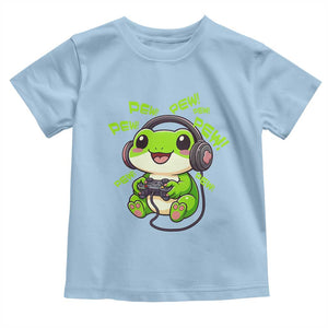 Funny Frog Playing Video Game Gift Toddler T Shirt TS12 Light Blue Print Your Wear