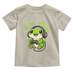 Funny Frog Playing Video Game Gift Toddler T Shirt TS12 Sand Print Your Wear