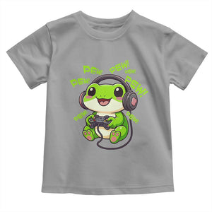 Funny Frog Playing Video Game Gift Toddler T Shirt TS12 Sport Gray Print Your Wear