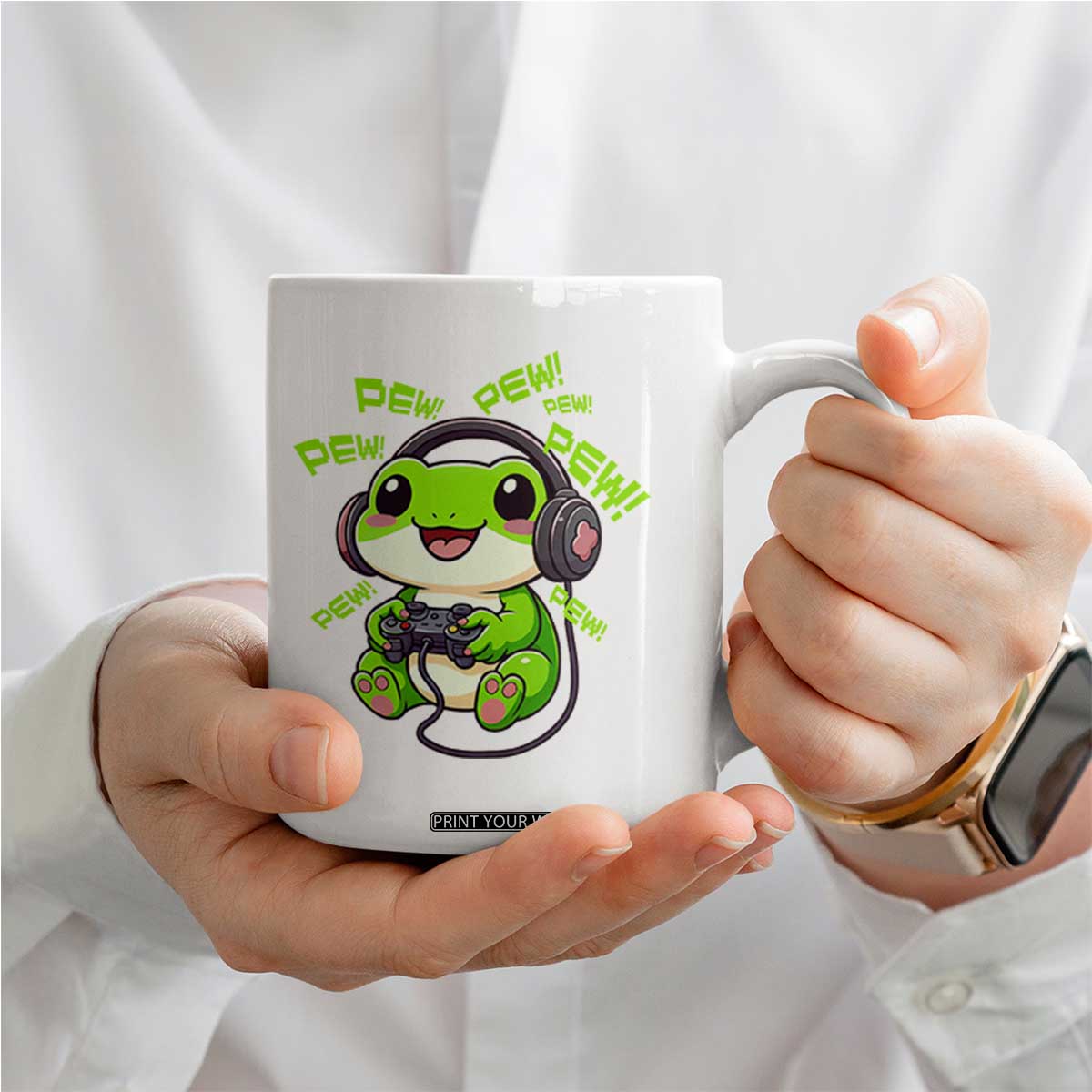 Funny Frog Playing Video Game Gift Coffee Mug TS12 Print Your Wear