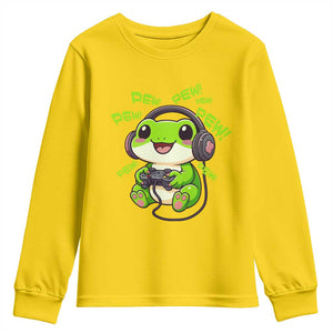 Funny Frog Playing Video Game Gift Youth Sweatshirt TS12 Daisy Print Your Wear