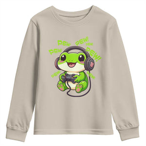 Funny Frog Playing Video Game Gift Youth Sweatshirt TS12 Sand Print Your Wear