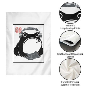 Grumpy Frog Gamer Japanese Ink Painting Garden Flag TS12 Print Your Wear