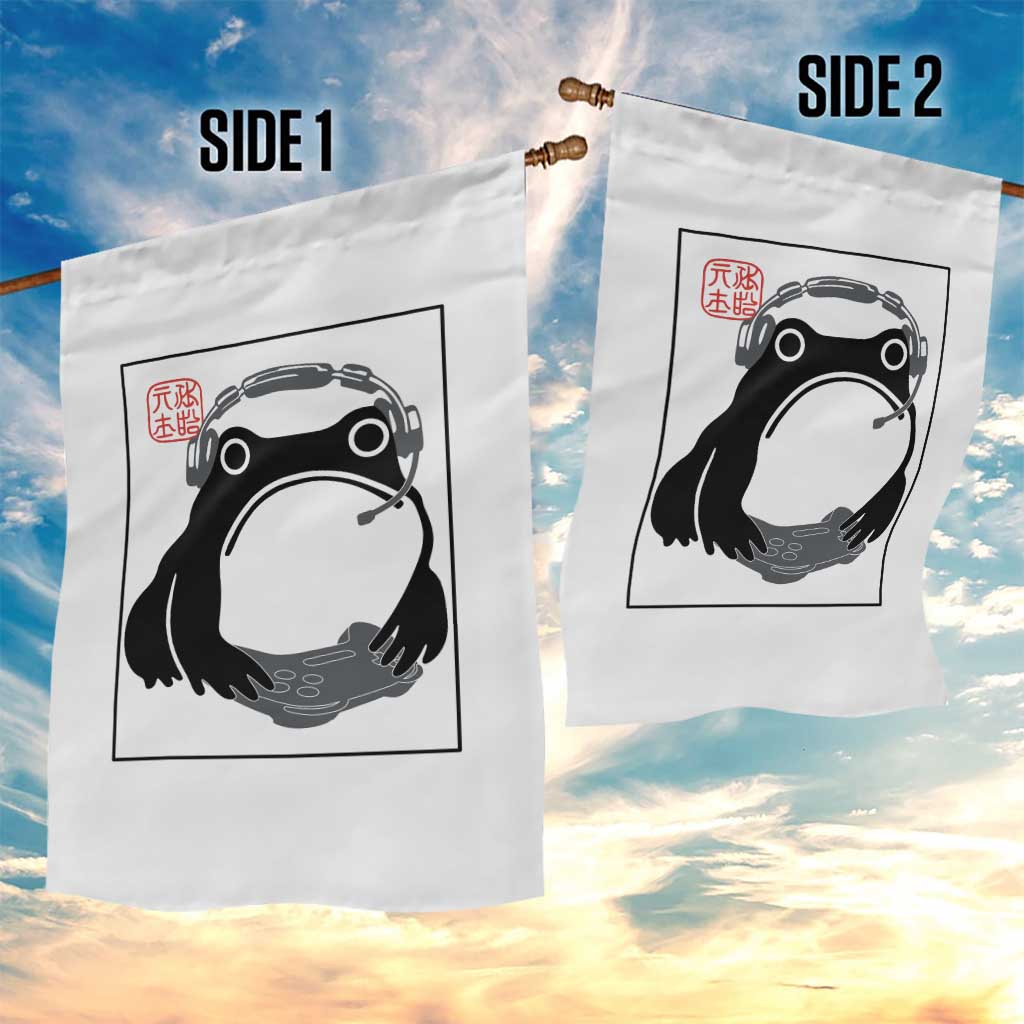 Grumpy Frog Gamer Japanese Ink Painting Garden Flag TS12 Print Your Wear