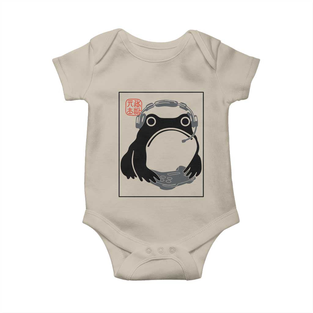 Grumpy Frog Gamer Japanese Ink Painting Baby Onesie TS12 Sand Print Your Wear