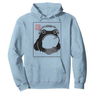 Grumpy Frog Gamer Japanese Ink Painting Hoodie TS12 Light Blue Print Your Wear