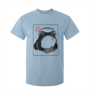 Grumpy Frog Gamer Japanese Ink Painting T Shirt For Kid TS12 Light Blue Print Your Wear