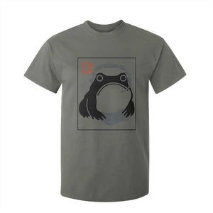 Grumpy Frog Gamer Japanese Ink Painting T Shirt For Kid TS12 Military Green Print Your Wear