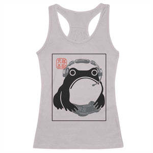 Grumpy Frog Gamer Japanese Ink Painting Racerback Tank Top TS12 Ice Gray Print Your Wear