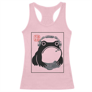 Grumpy Frog Gamer Japanese Ink Painting Racerback Tank Top TS12 Light Pink Print Your Wear