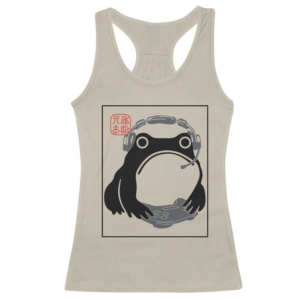 Grumpy Frog Gamer Japanese Ink Painting Racerback Tank Top TS12 Sand Print Your Wear