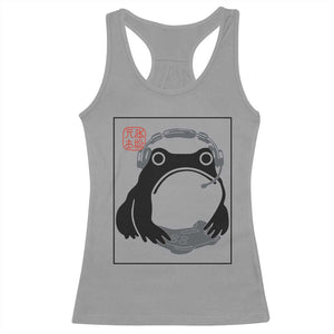 Grumpy Frog Gamer Japanese Ink Painting Racerback Tank Top TS12 Sport Gray Print Your Wear