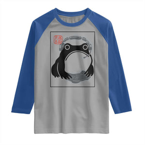 Grumpy Frog Gamer Japanese Ink Painting Raglan Shirt TS12 Sport Gray Royal Print Your Wear