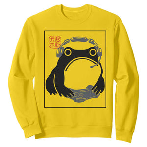 Grumpy Frog Gamer Japanese Ink Painting Sweatshirt TS12 Daisy Print Your Wear