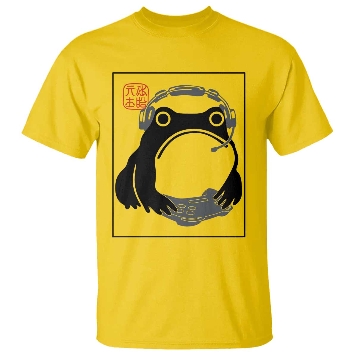 Grumpy Frog Gamer Japanese Ink Painting T Shirt TS12 Daisy Print Your Wear