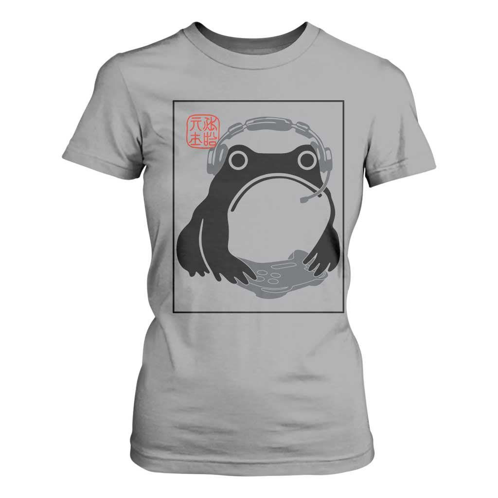 Grumpy Frog Gamer Japanese Ink Painting T Shirt For Women TS12 Sport Gray Print Your Wear