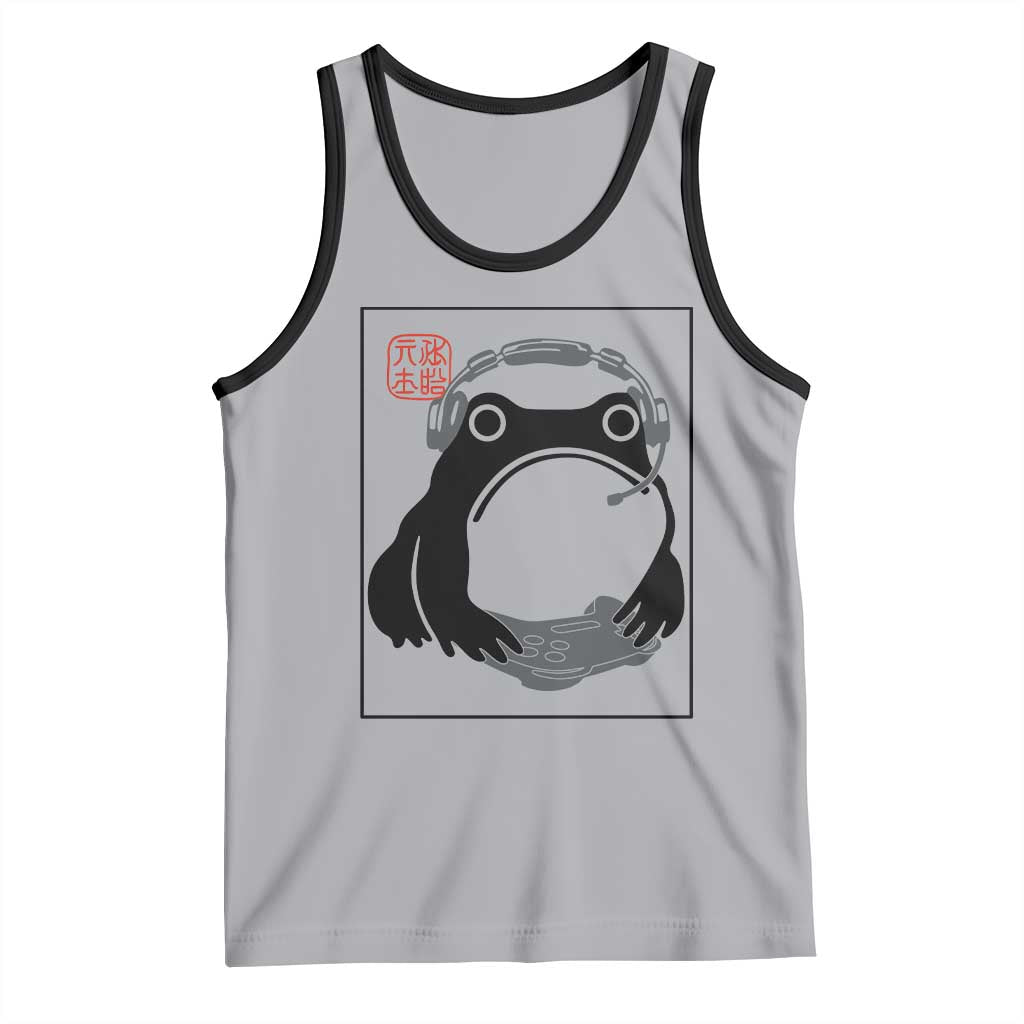 Grumpy Frog Gamer Japanese Ink Painting Tank Top TS12 Athletic Heather Black Print Your Wear