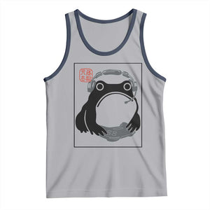Grumpy Frog Gamer Japanese Ink Painting Tank Top TS12 Athletic Heather Navy Print Your Wear
