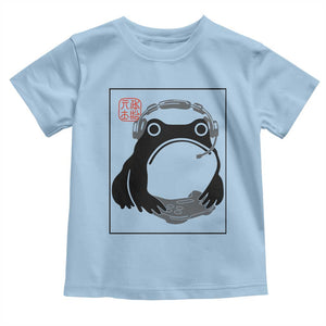 Grumpy Frog Gamer Japanese Ink Painting Toddler T Shirt TS12 Light Blue Print Your Wear