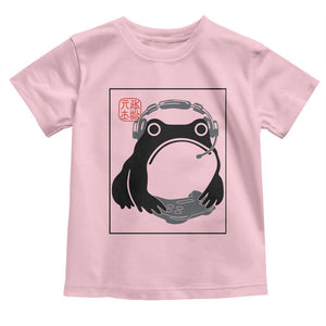 Grumpy Frog Gamer Japanese Ink Painting Toddler T Shirt TS12 Light Pink Print Your Wear