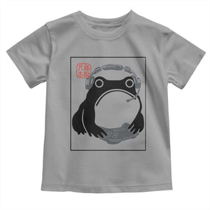 Grumpy Frog Gamer Japanese Ink Painting Toddler T Shirt TS12 Sport Gray Print Your Wear