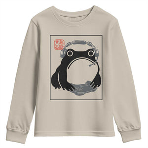 Grumpy Frog Gamer Japanese Ink Painting Youth Sweatshirt TS12 Sand Print Your Wear