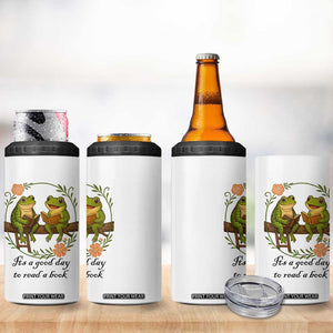 It Is A Good Day To Read A Book 4 in 1 Can Cooler Tumbler Frog Book Lover TS12 Print Your Wear