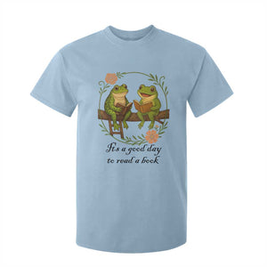 It Is A Good Day To Read A Book T Shirt For Kid Frog Book Lover TS12 Light Blue Print Your Wear