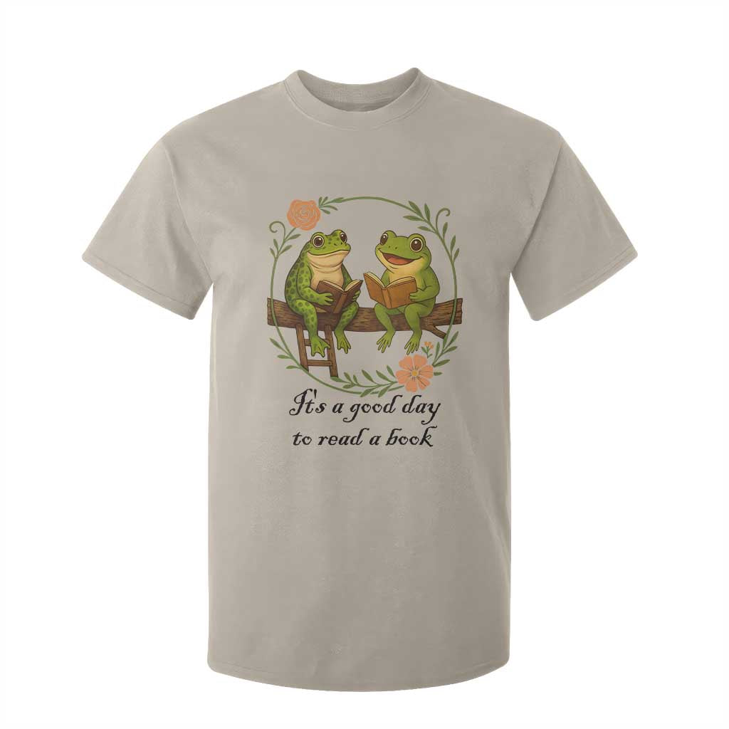 It Is A Good Day To Read A Book T Shirt For Kid Frog Book Lover TS12 Sand Print Your Wear