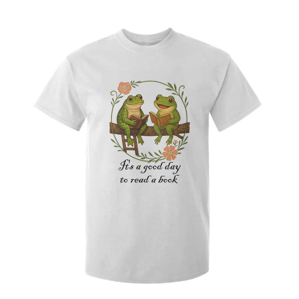 It Is A Good Day To Read A Book T Shirt For Kid Frog Book Lover TS12 White Print Your Wear