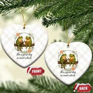 It Is A Good Day To Read A Book Ceramic Ornament Frog Book Lover TS12 Print Your Wear