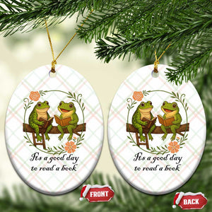 It Is A Good Day To Read A Book Ceramic Ornament Frog Book Lover TS12 Print Your Wear