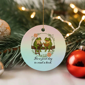 It Is A Good Day To Read A Book Ceramic Ornament Frog Book Lover TS12 1pc Pastel Print Your Wear