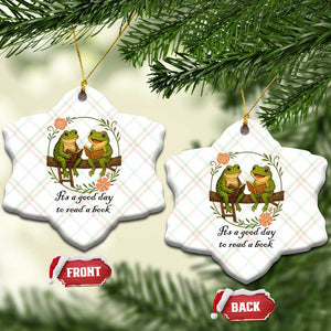 It Is A Good Day To Read A Book Ceramic Ornament Frog Book Lover TS12 Print Your Wear