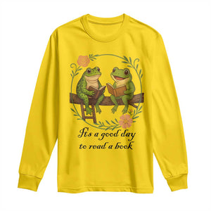 It Is A Good Day To Read A Book Long Sleeve Shirt Frog Book Lover TS12 Daisy Print Your Wear
