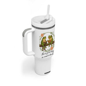 It Is A Good Day To Read A Book Tumbler With Handle Frog Book Lover TS12 Print Your Wear