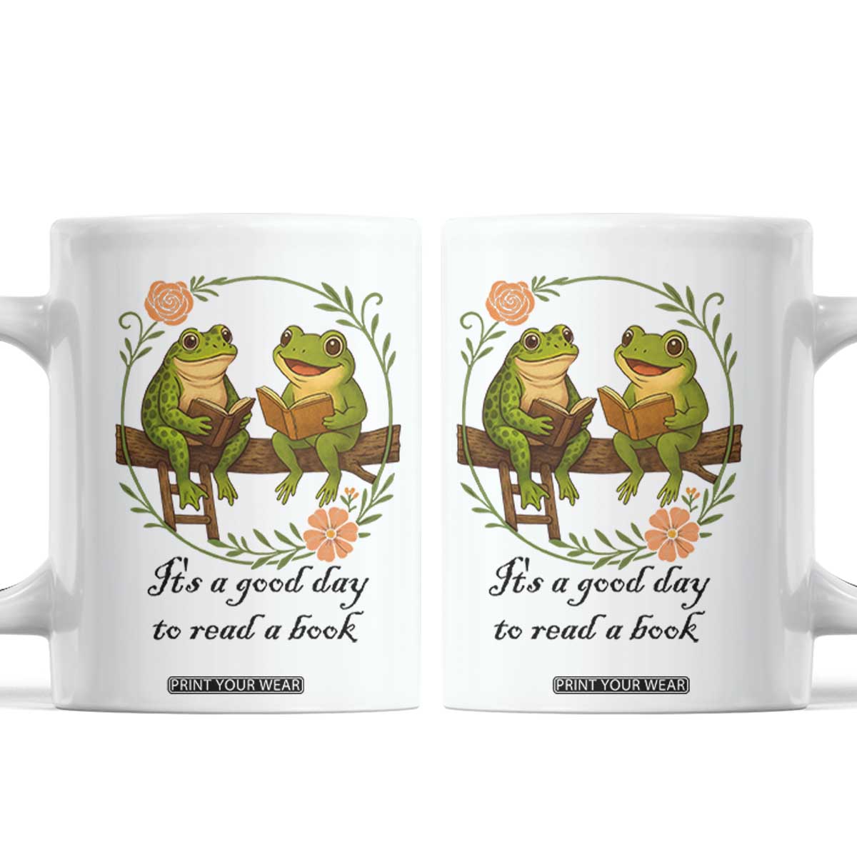 It Is A Good Day To Read A Book Coffee Mug Frog Book Lover TS12 White Print Your Wear