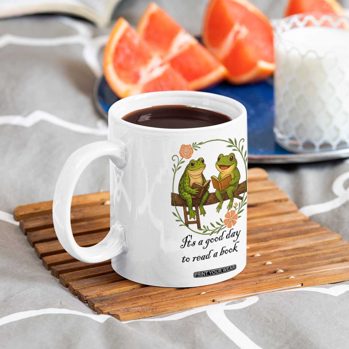 It Is A Good Day To Read A Book Coffee Mug Frog Book Lover TS12 Print Your Wear