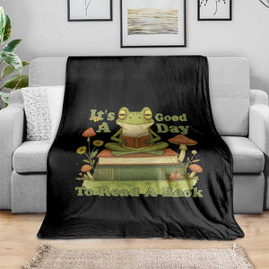 It Is A Good Day To Read A Book Throw Blanket Funny Frog Reading TS12 Print Your Wear