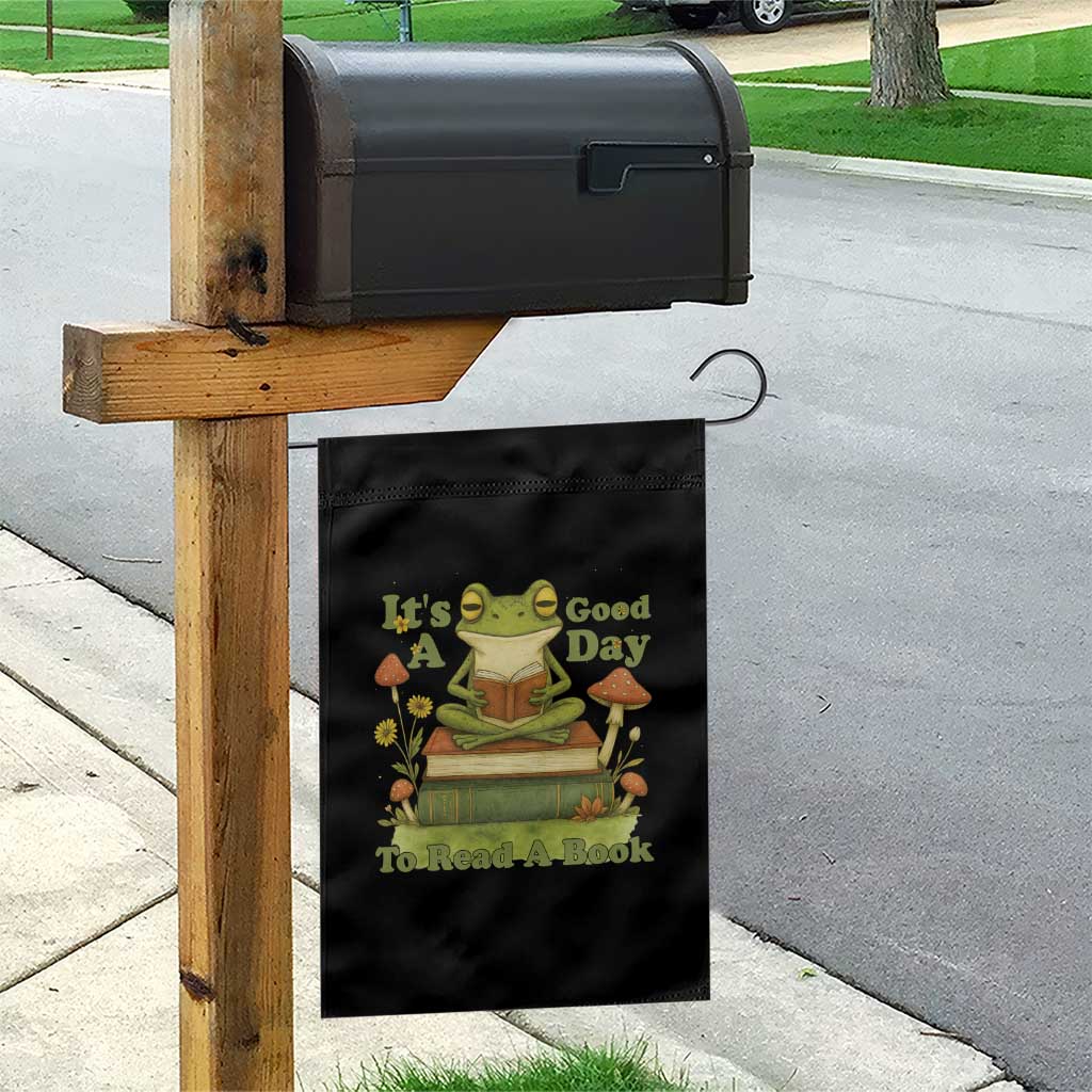 It Is A Good Day To Read A Book Garden Flag Funny Frog Reading TS12 Print Your Wear