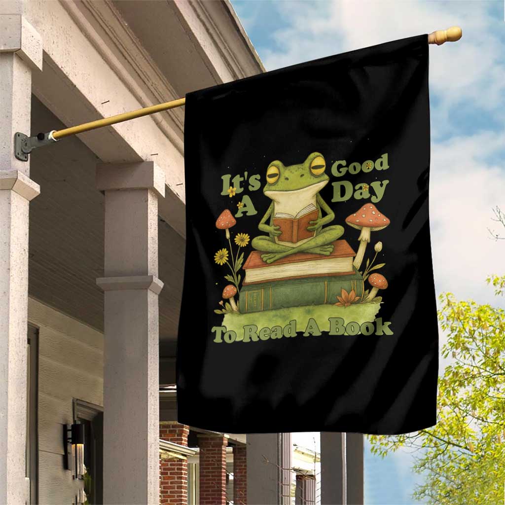 It Is A Good Day To Read A Book Garden Flag Funny Frog Reading TS12 Print Your Wear